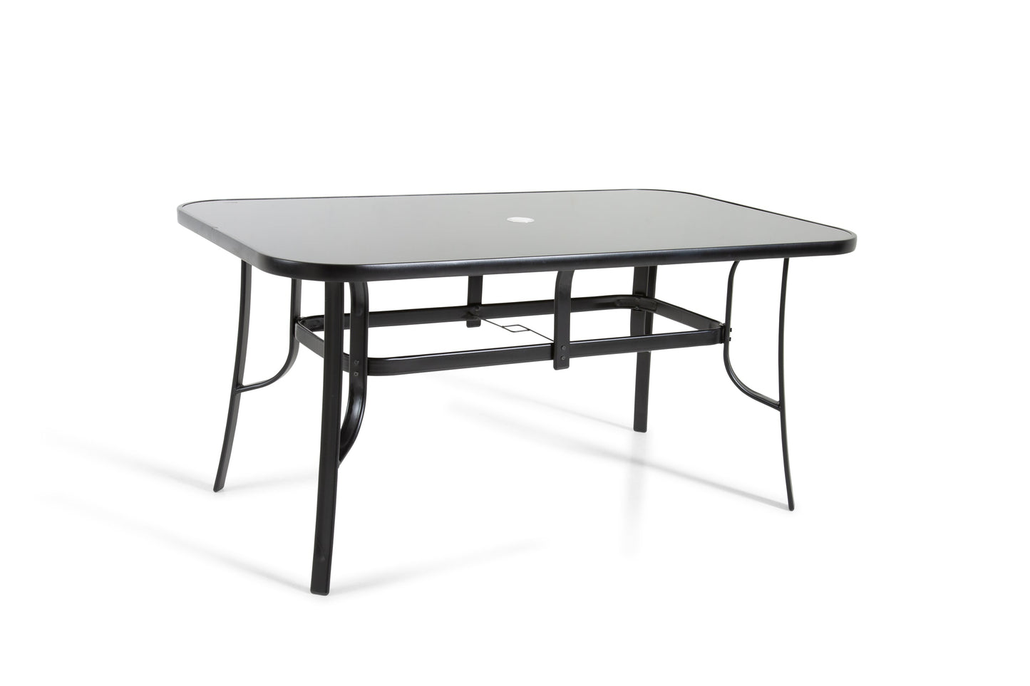 The Rufford - Black & Grey Metal 6 Seat Garden Dining Set