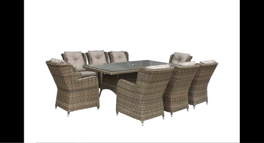 Seville 8 Seat Rectangular Dining Set