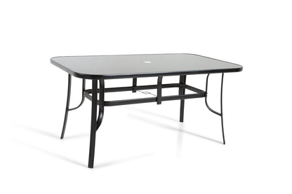 The Rufford - Black & Grey Metal 6 Seat Garden Dining Set