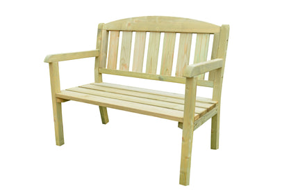 Two seat double wooden garden bench