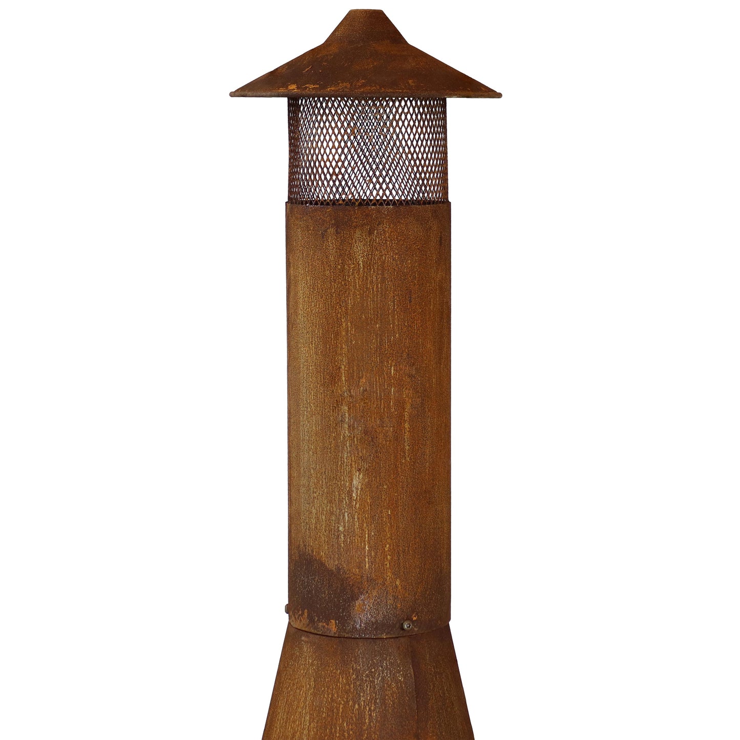 Sunnydaze Outdoor Backyard Large Freestanding Oxidized Steel Wood-Burning Fire Pit Chiminea