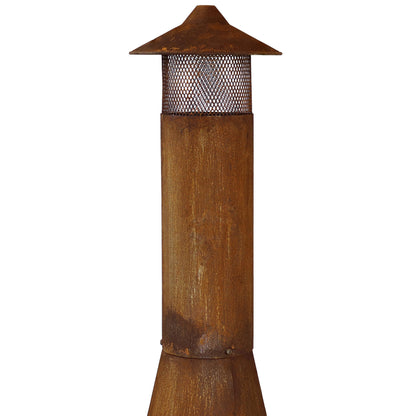 Sunnydaze Outdoor Backyard Large Freestanding Oxidized Steel Wood-Burning Fire Pit Chiminea
