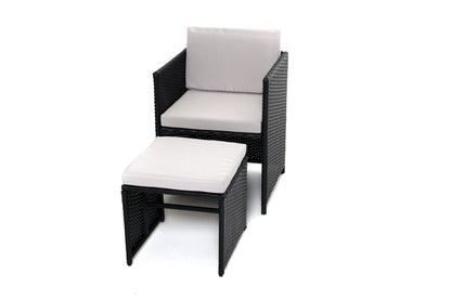 Milano 9 Piece Rattan Cube Dining Set