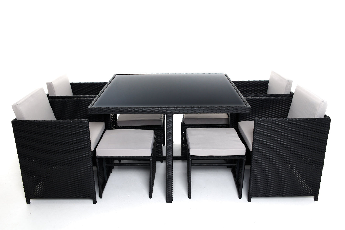 Milano 9 Piece Rattan Cube Dining Set